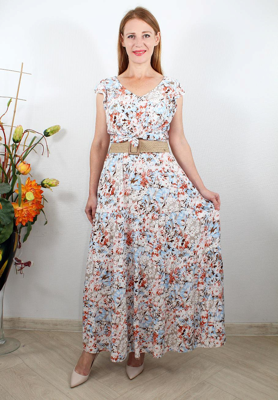Трендовый костюм - топ с юбкой в цветочный принт 
