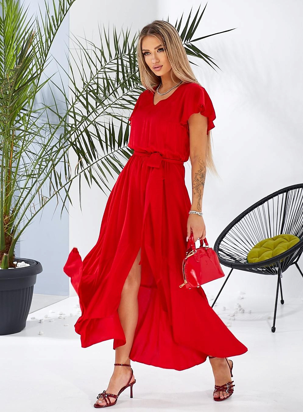 Женское платье с атласного штапеля