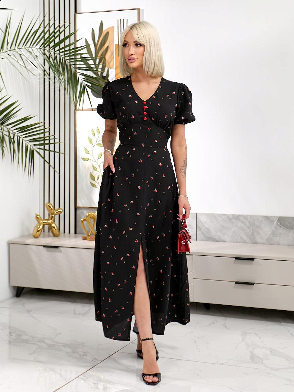 Женское платье макси в цветочек