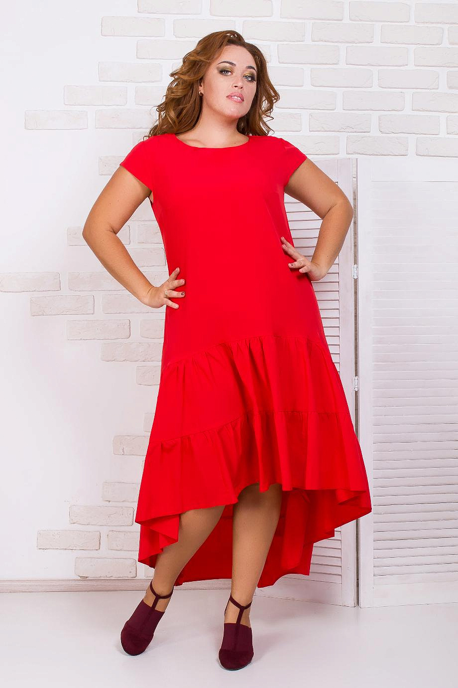 Женское модное платье с воланами