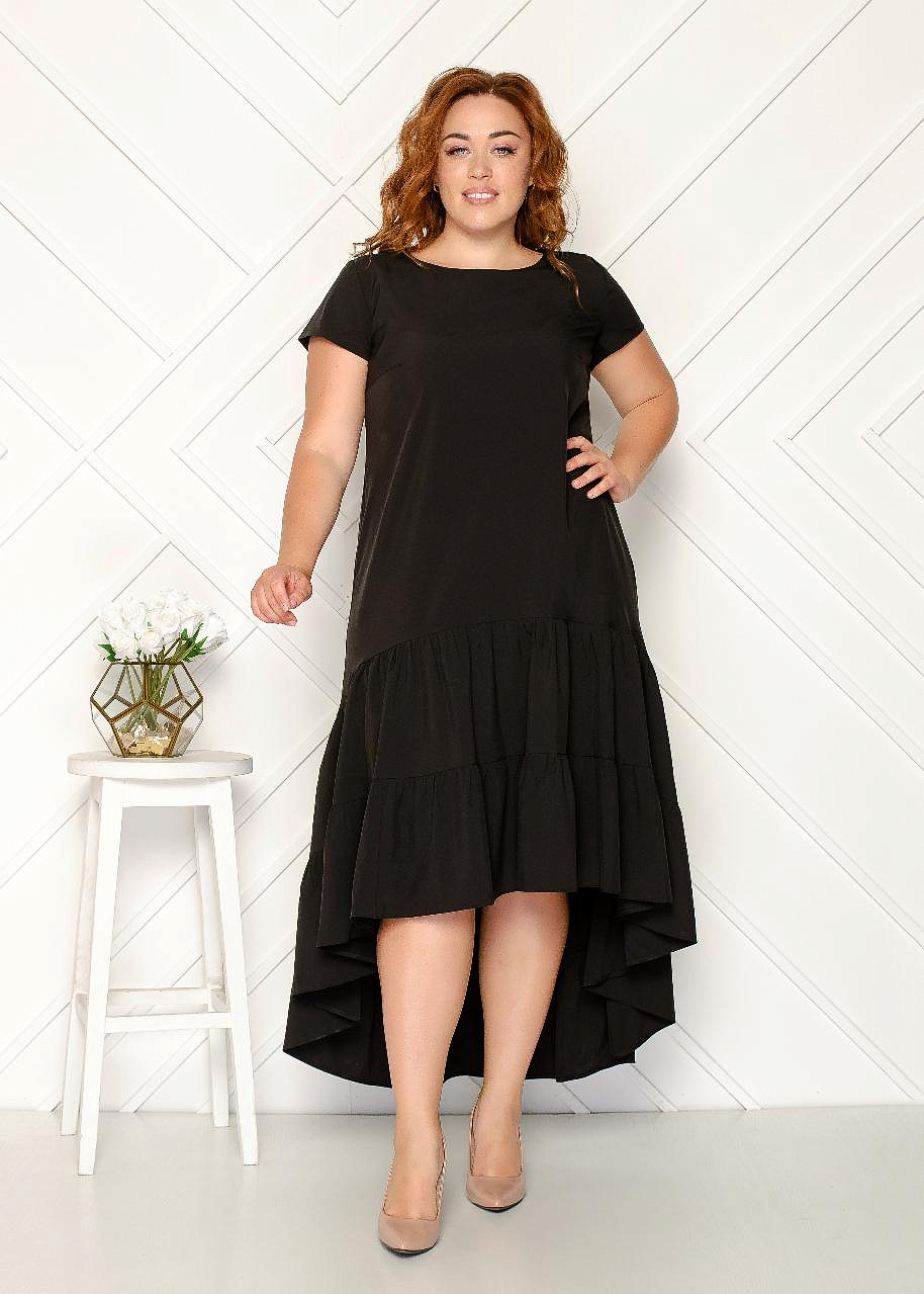 Платье однотонное со шлейфом