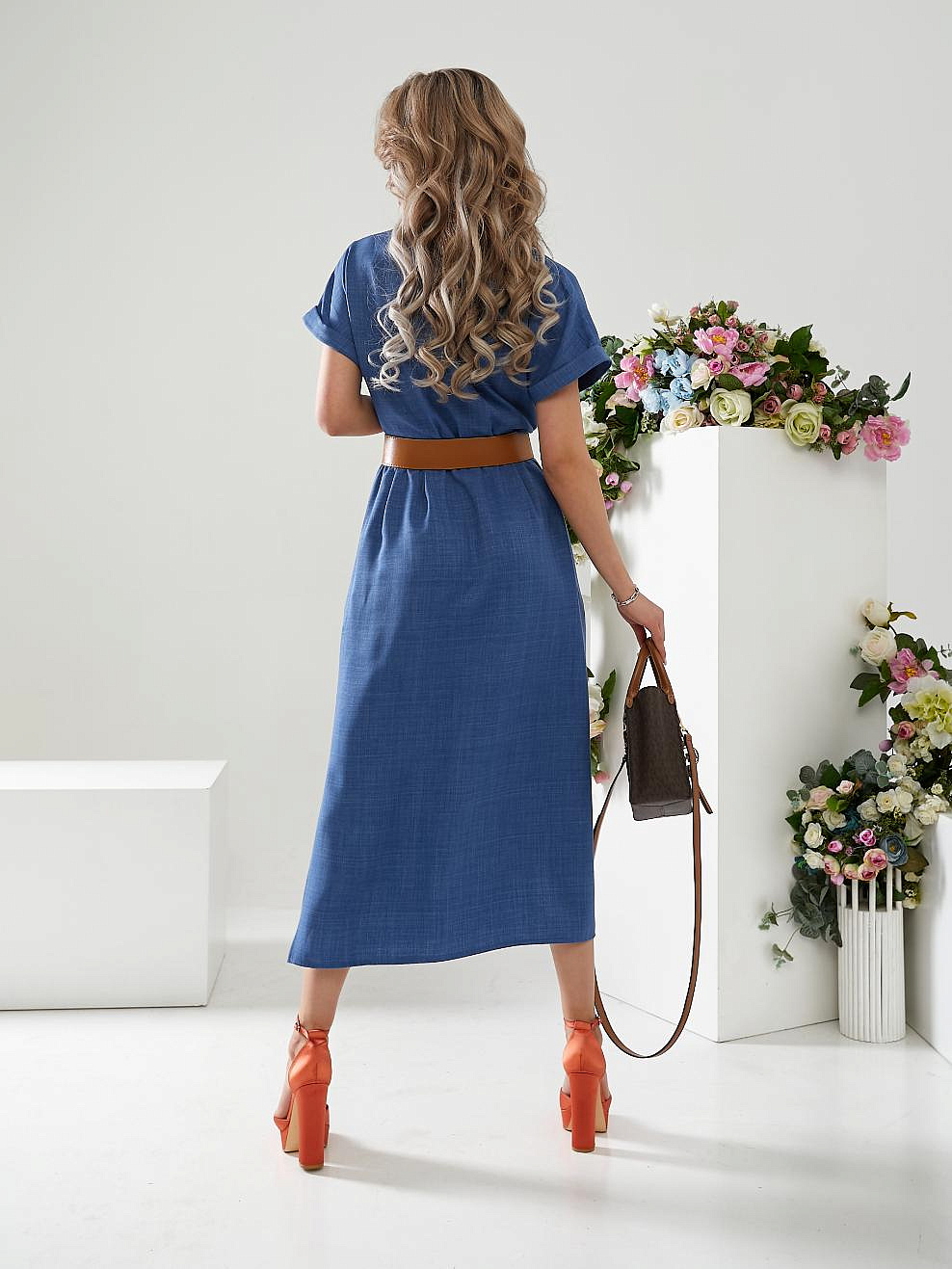 Джинсовое платье- рубашка