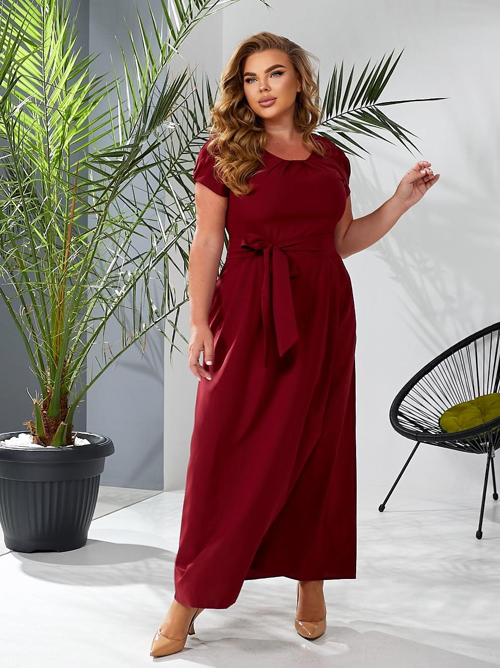 Платье однотонное летнее