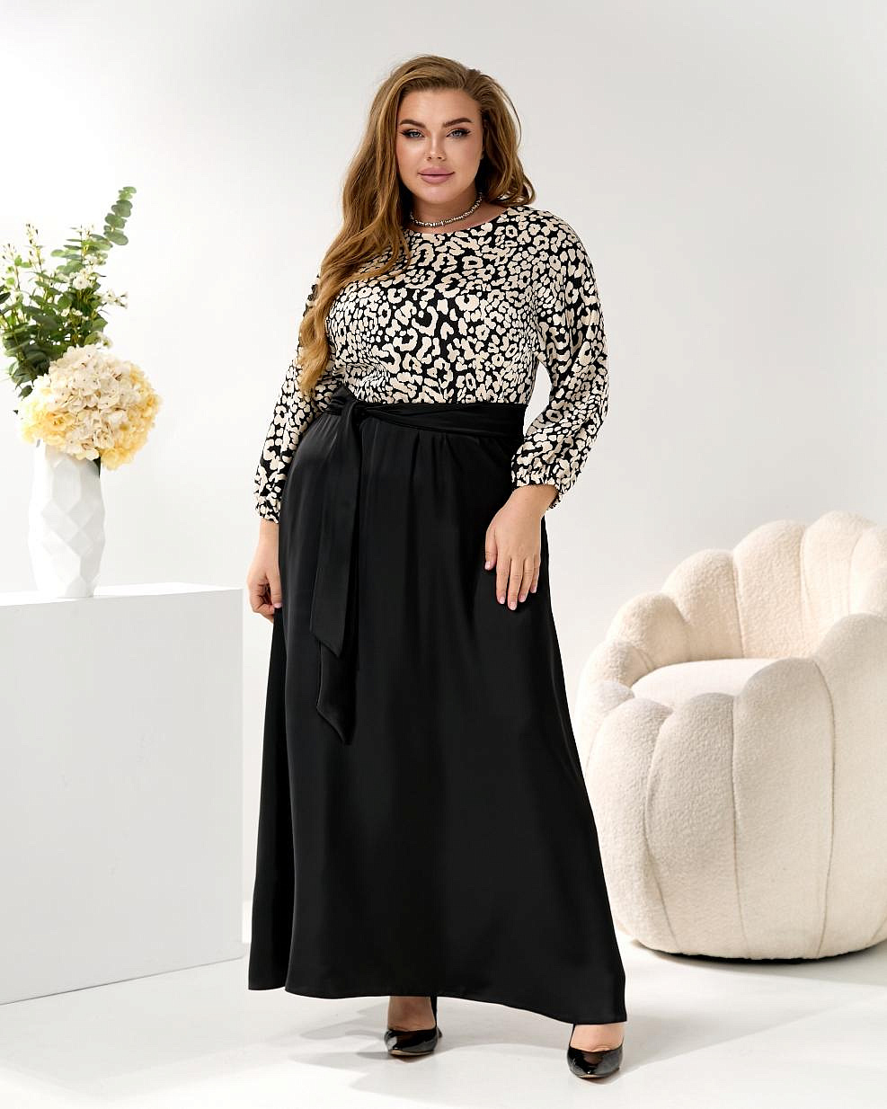 Женское платье длинное шелк