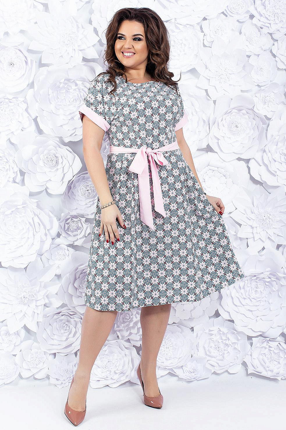 Платье миди с поясом