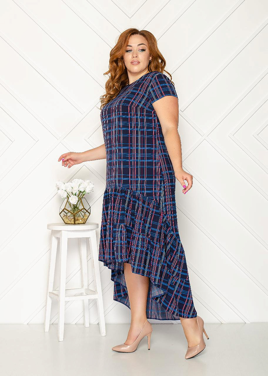 Платье асимметричное в клетку