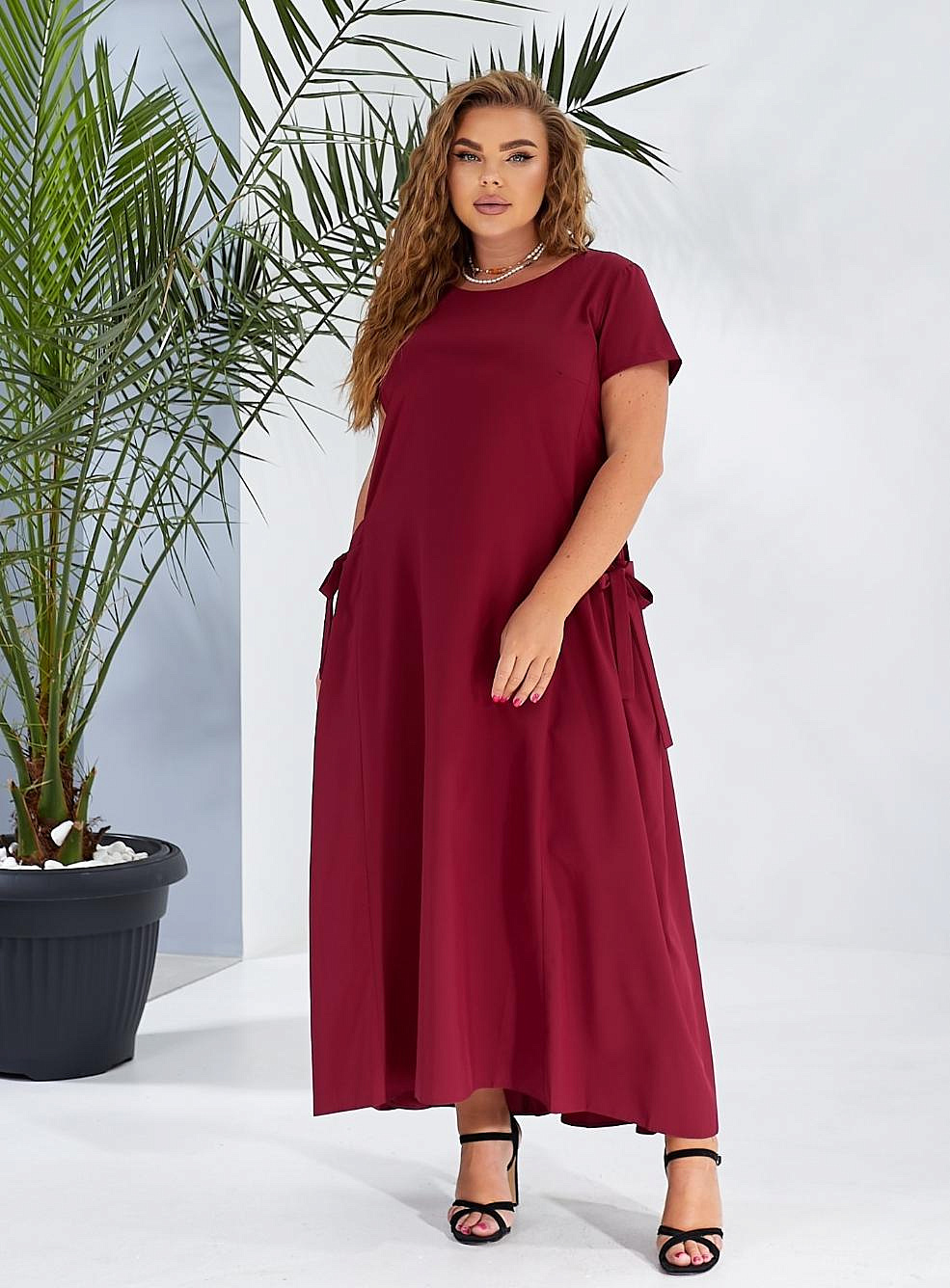 Женское платье однотонное в пол