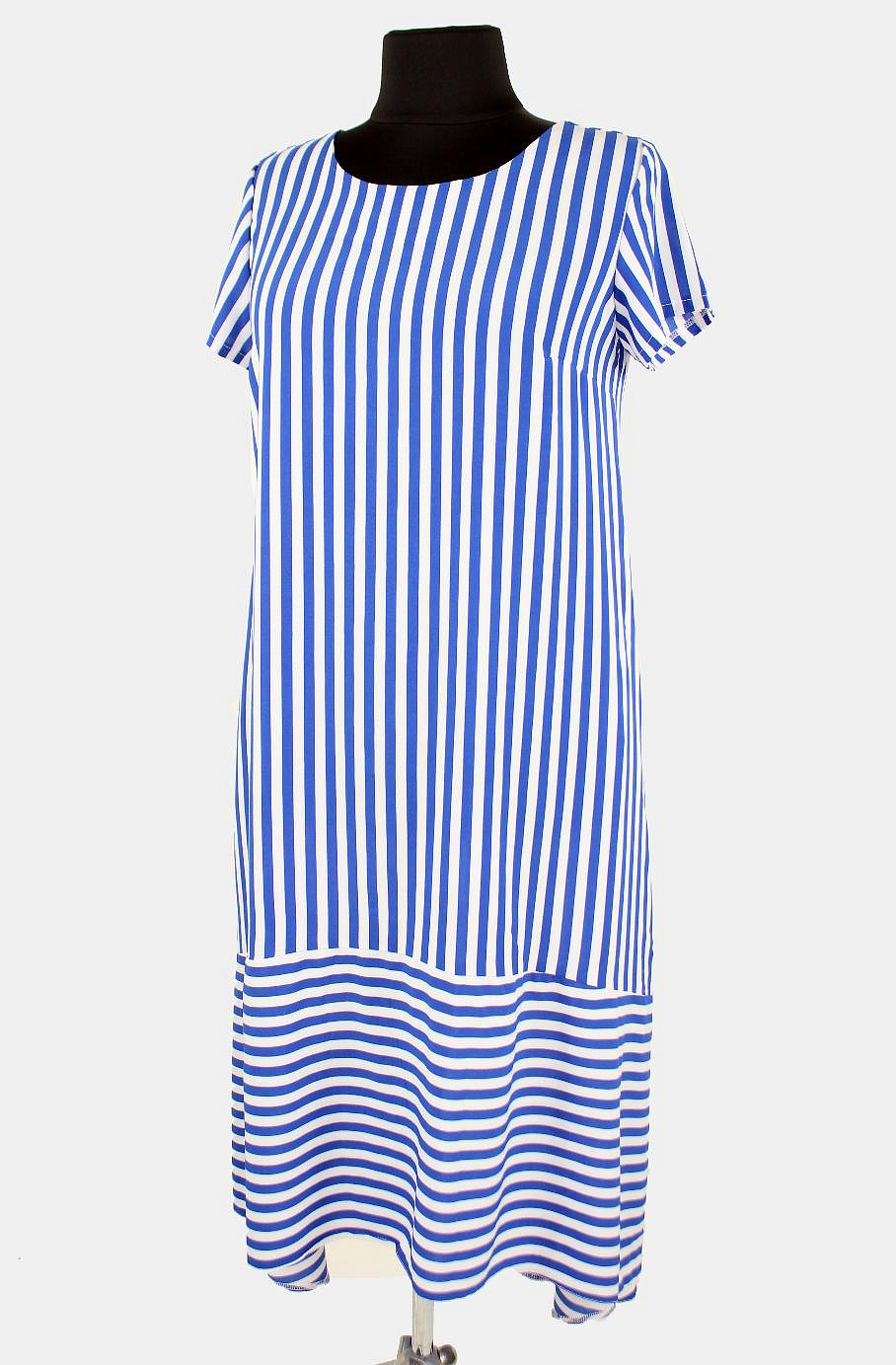 Летнее свободное платье в полоску