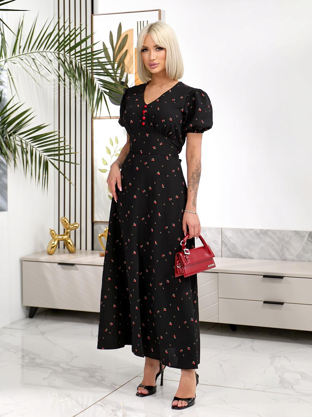 Женское платье макси в цветочек