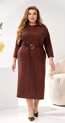 Женское платье замш миди
