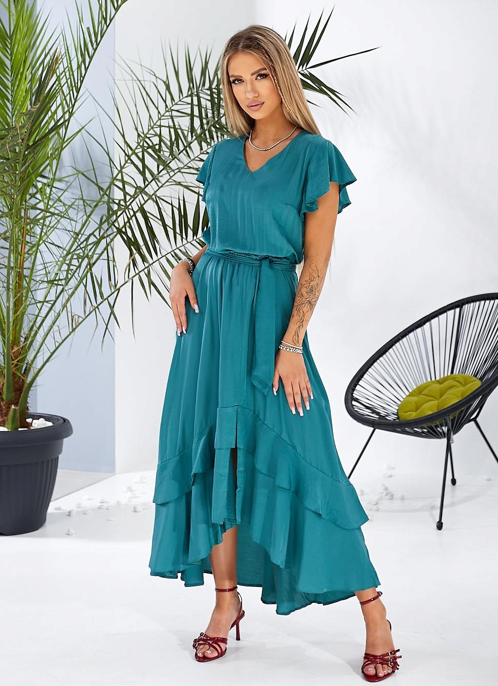 Женское платье с атласного штапеля