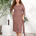 Женское платье футляр миди с разрезом впереди