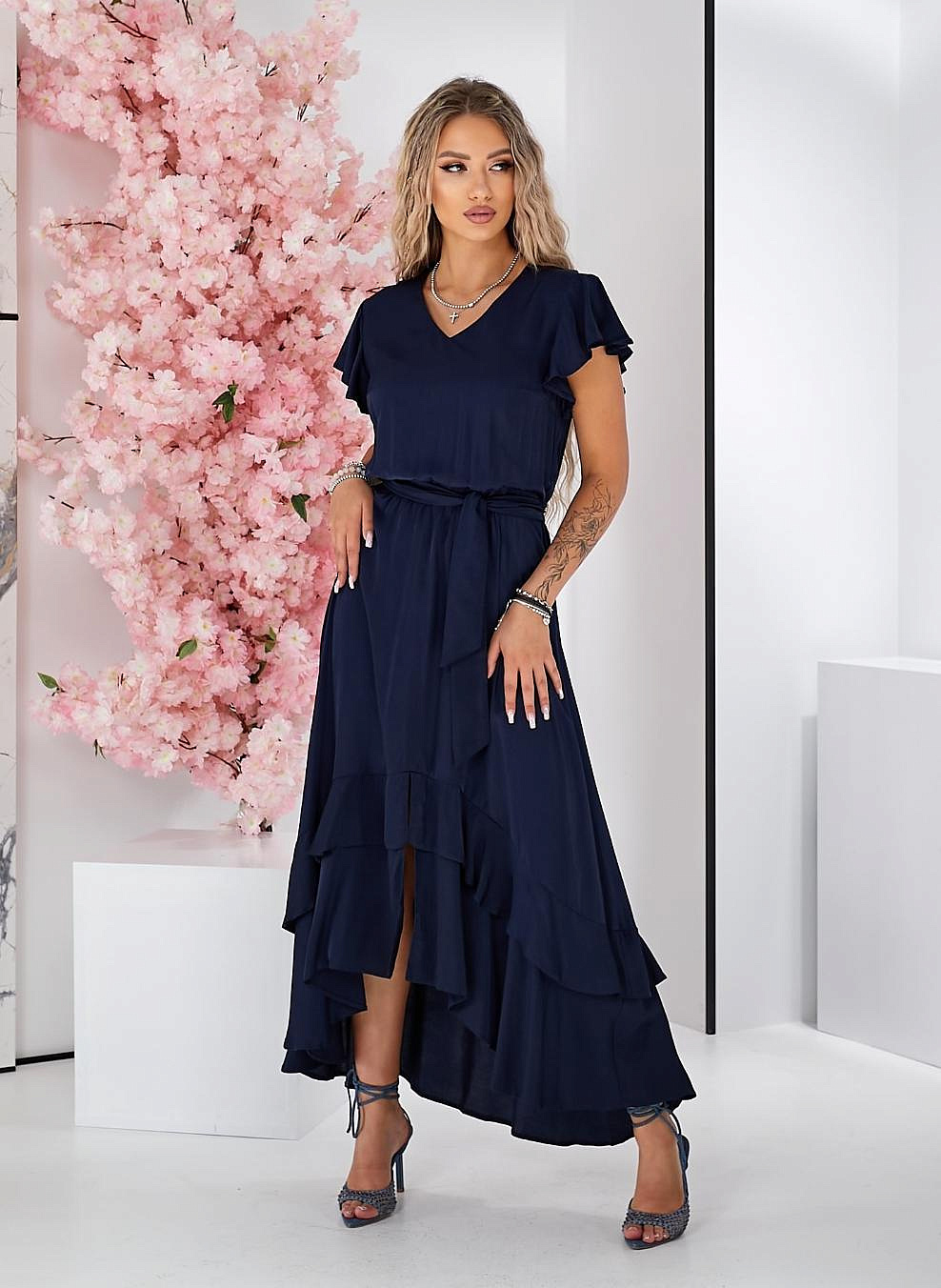 Женское платье с атласного штапеля