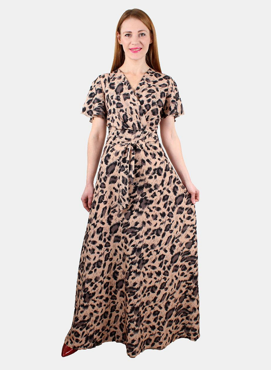 Длинное платье с леопардовым принтом
