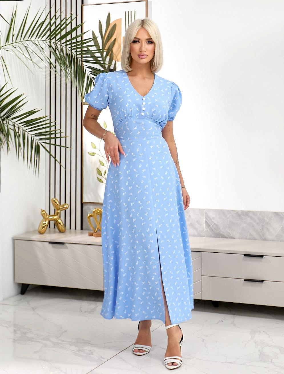 Женское платье макси в цветочек