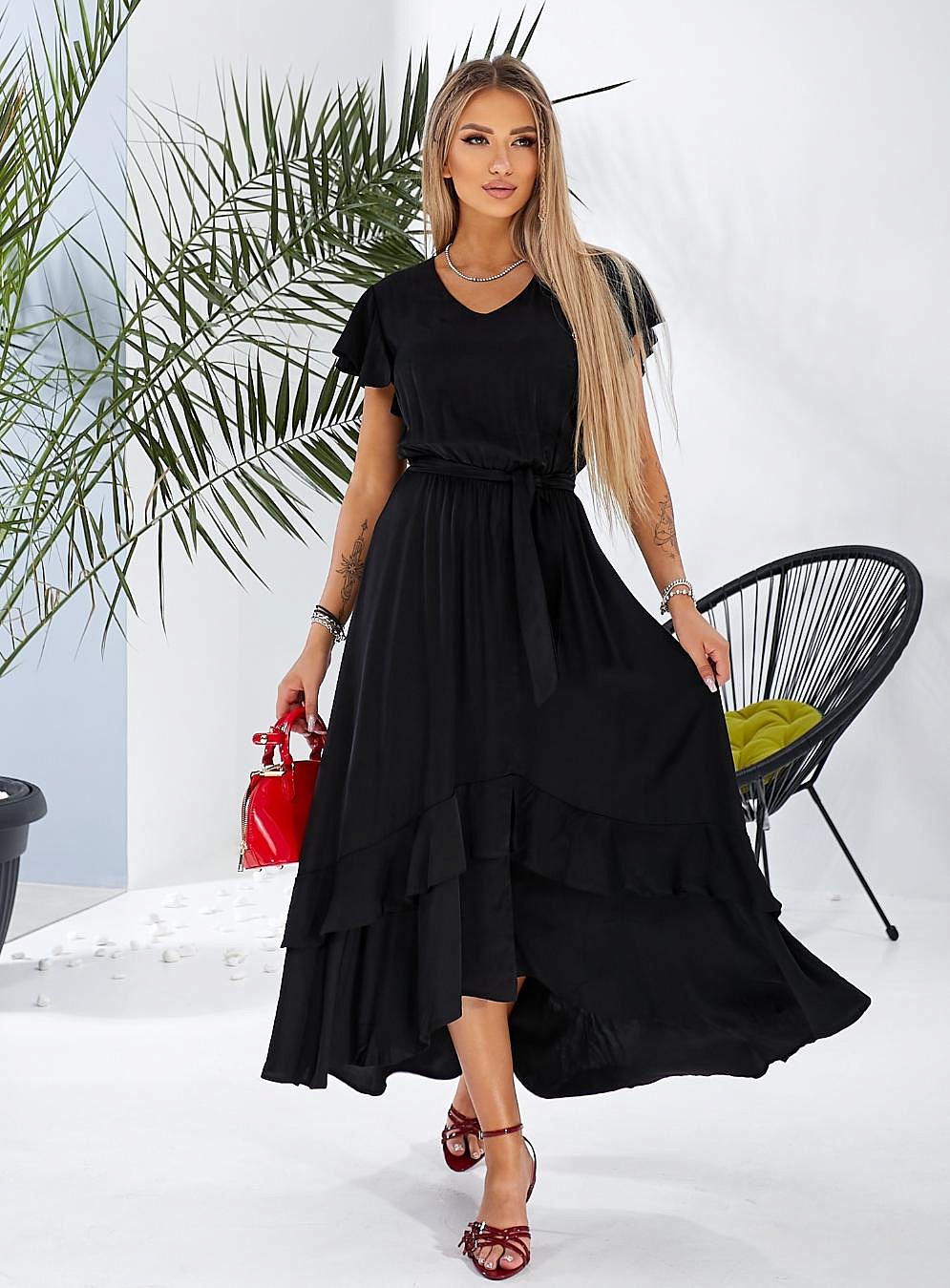 Женское платье с атласного штапеля