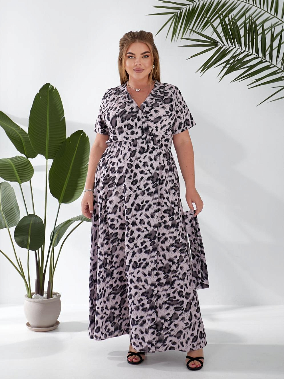 Женское длинное платье в пол на запах