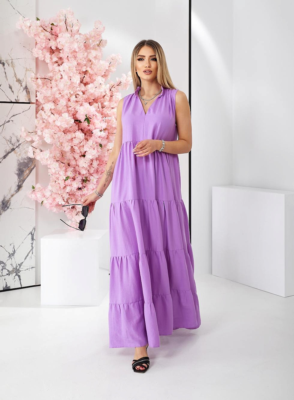 Женский летний сарафан в пол ярусный