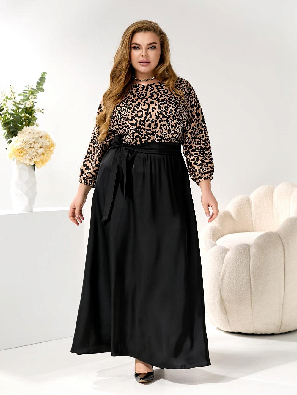 Женское платье длинное шелк