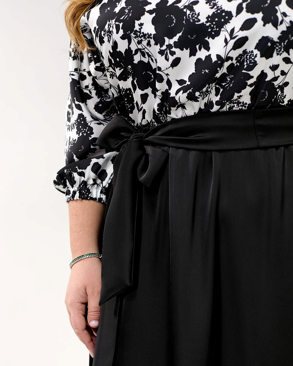 Женское платье шелковое комбинированное