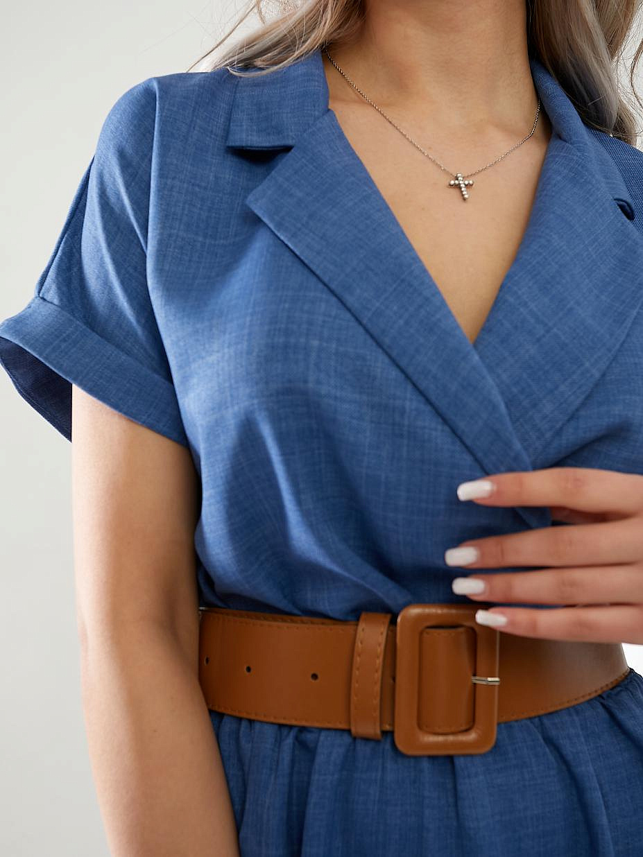 Джинсовое платье- рубашка