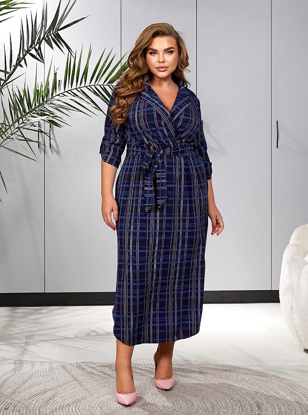 Платье рубашка с разрезами