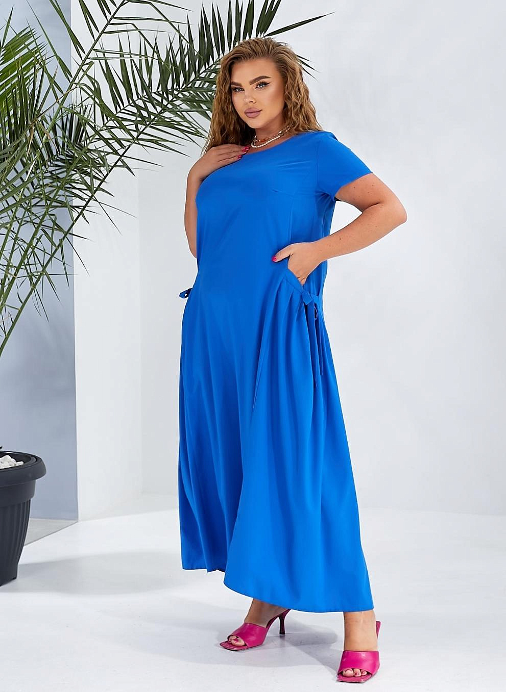 Женское платье однотонное в пол