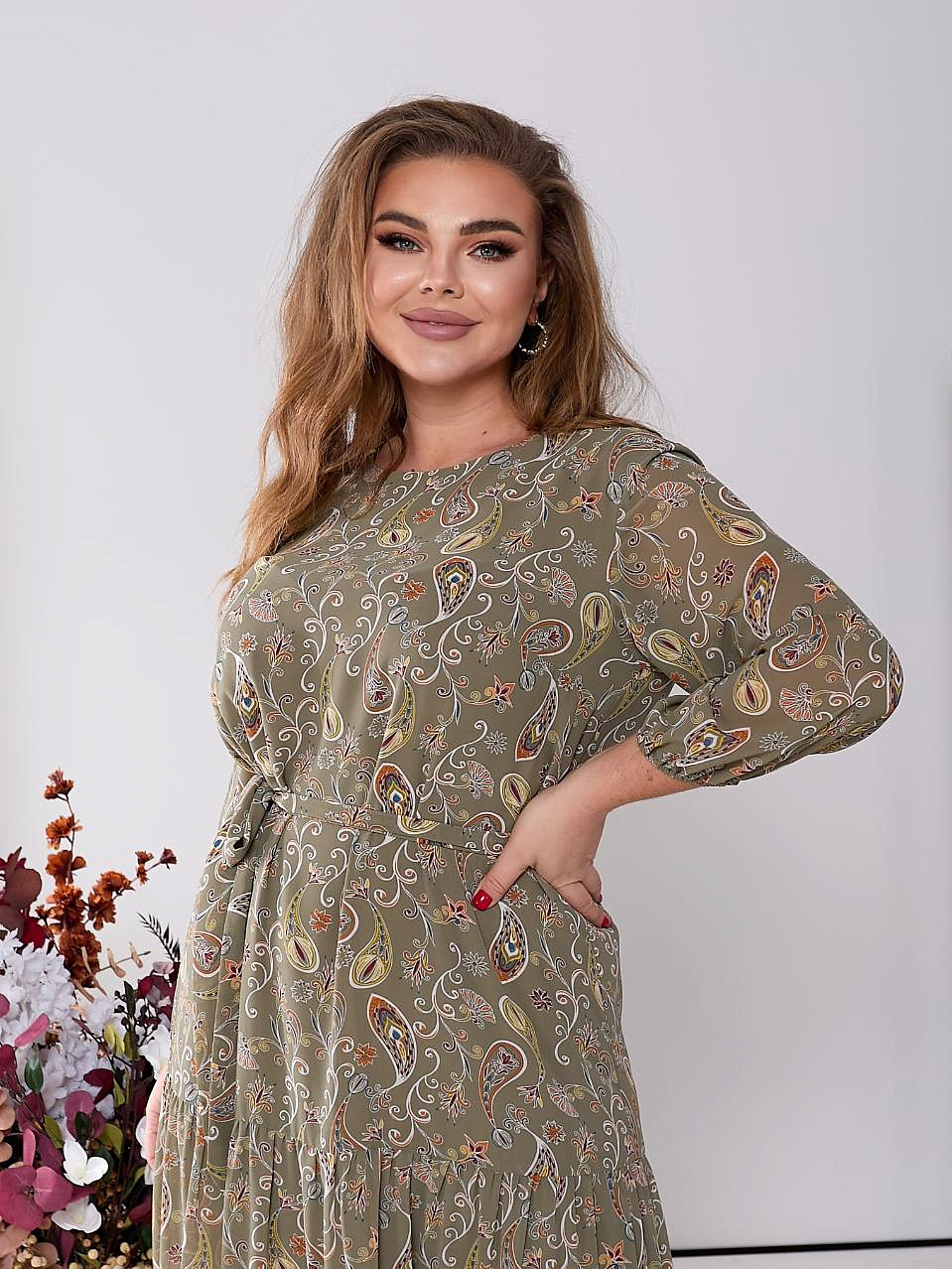 Шифоновое платье ярусное 