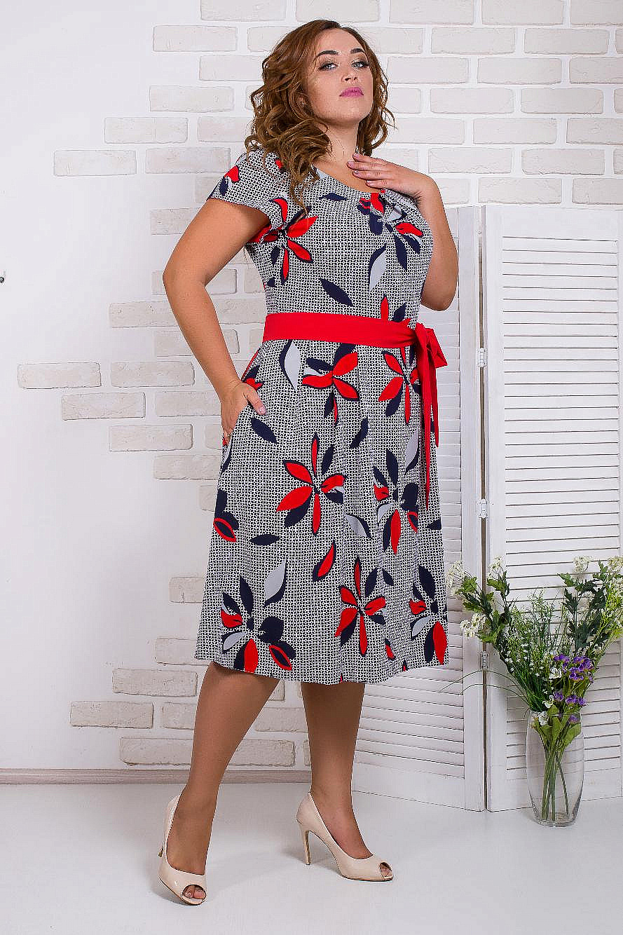 Женское платье с поясом и карманами