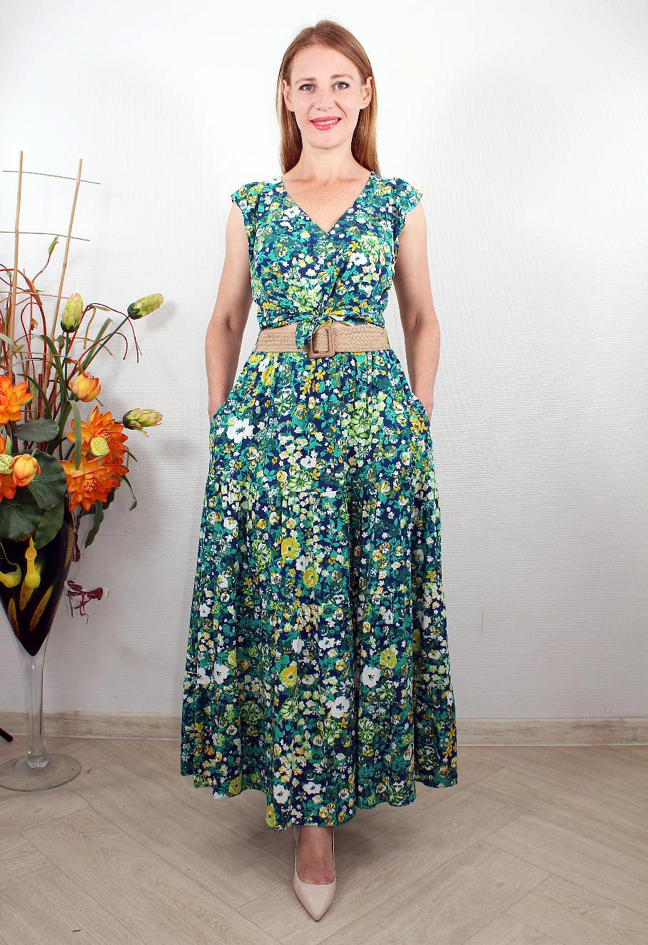 Трендовый костюм - топ с юбкой в цветочный принт 