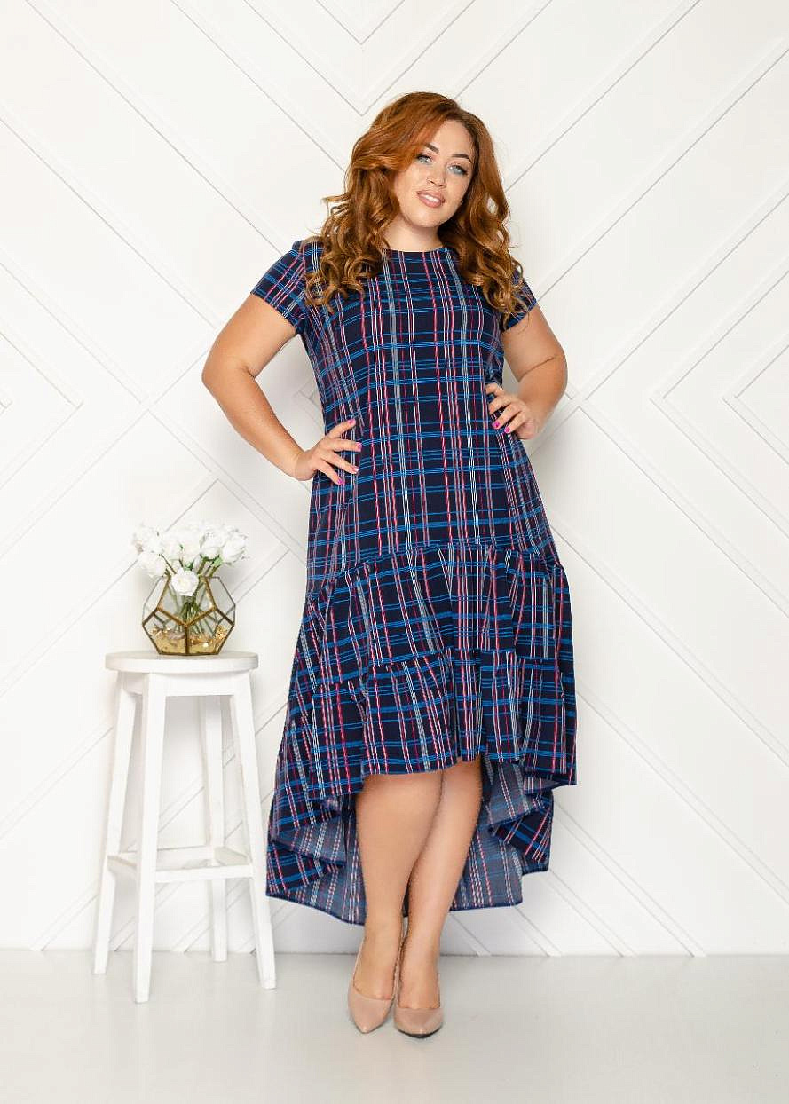 Платье асимметричное в клетку