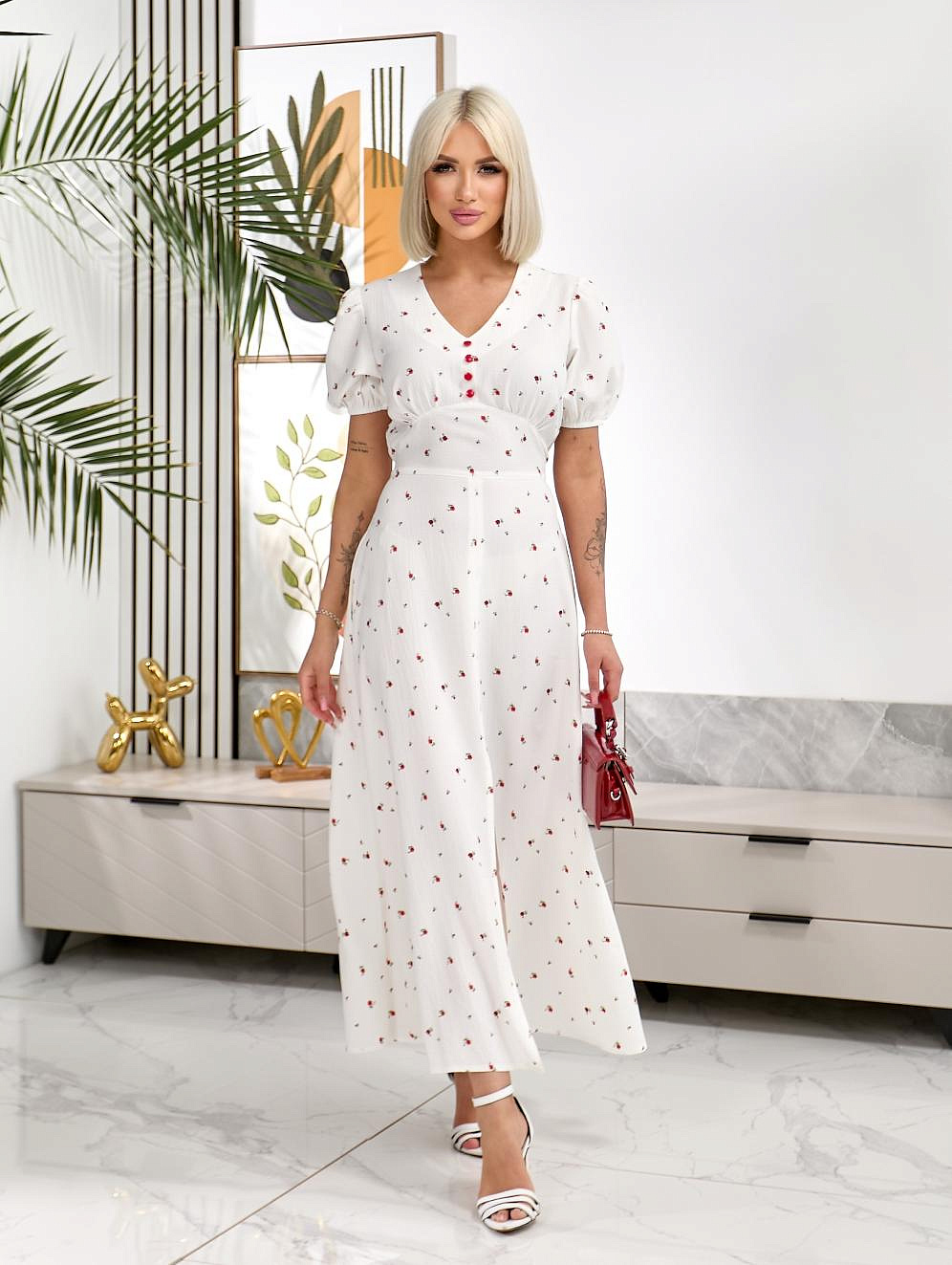 Женское платье макси в цветочек