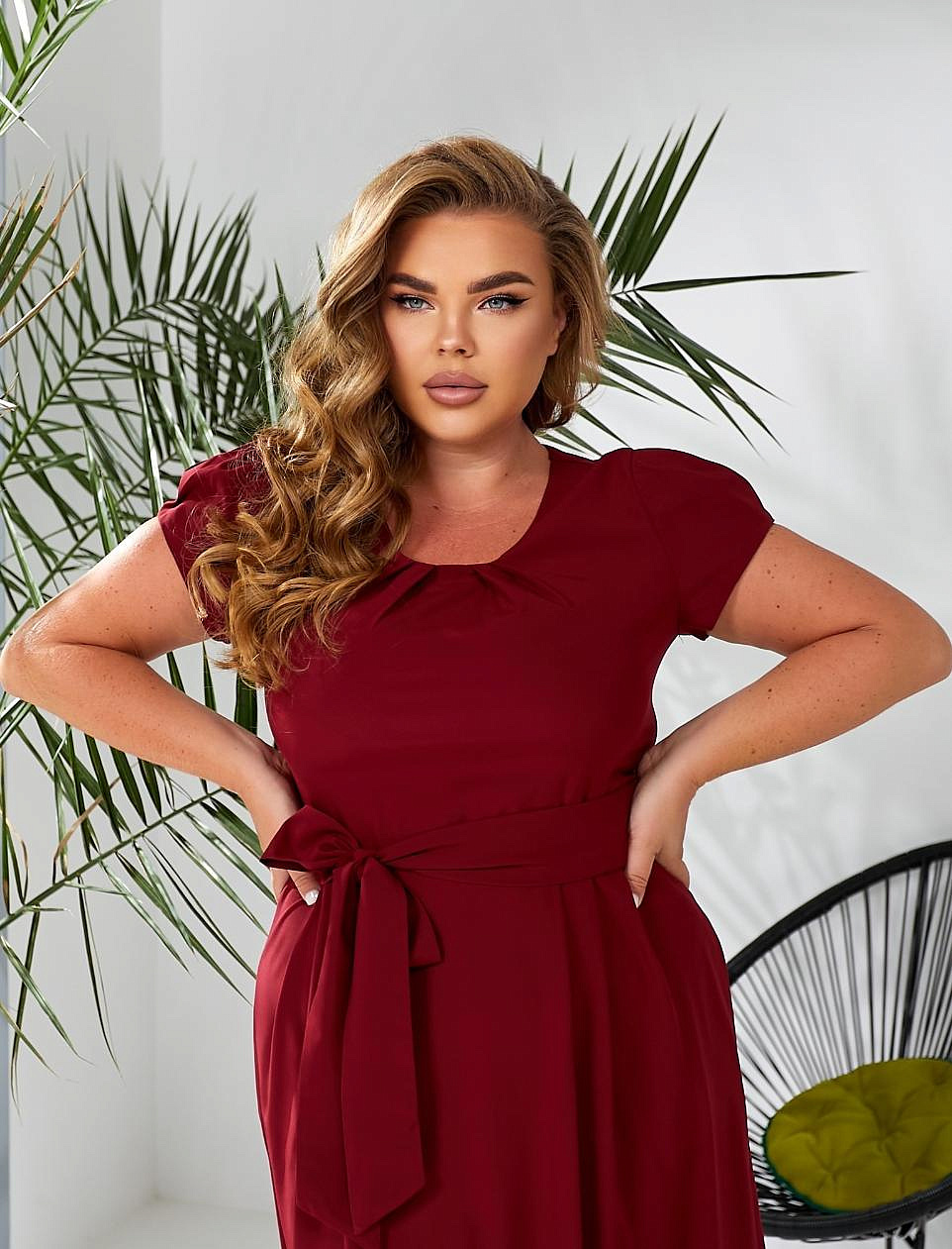 Платье однотонное летнее