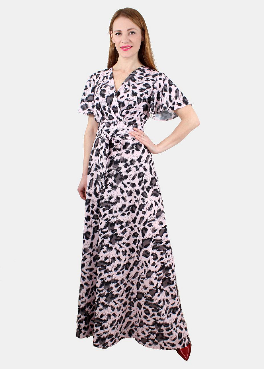 Длинное платье с леопардовым принтом