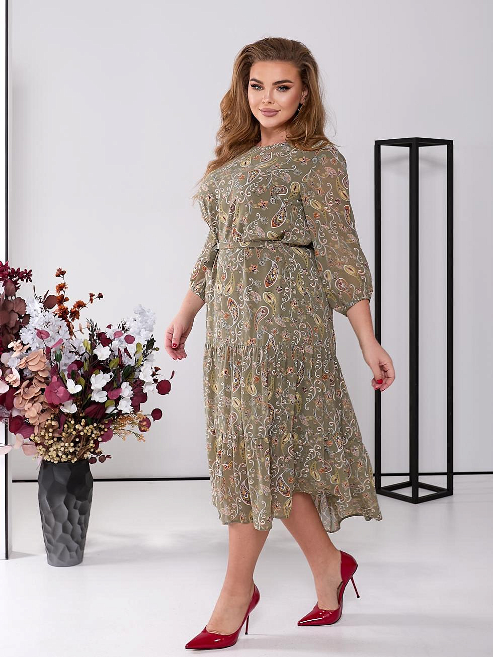 Шифоновое платье ярусное 