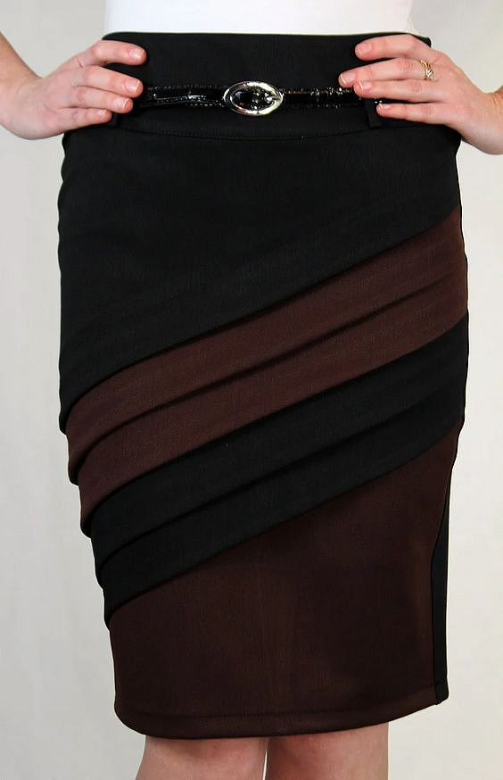 Комбинированная юбка карандаш