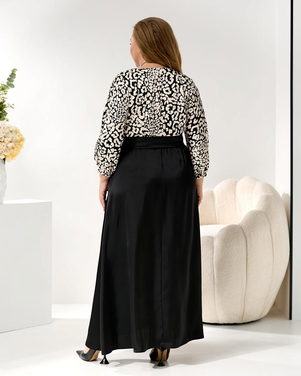 Женское платье длинное шелк