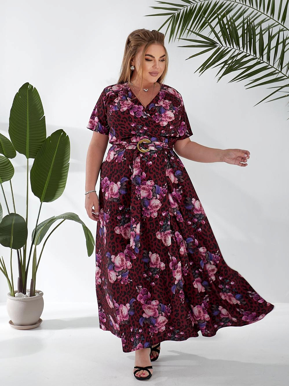 Женское длинное платье в пол на запах