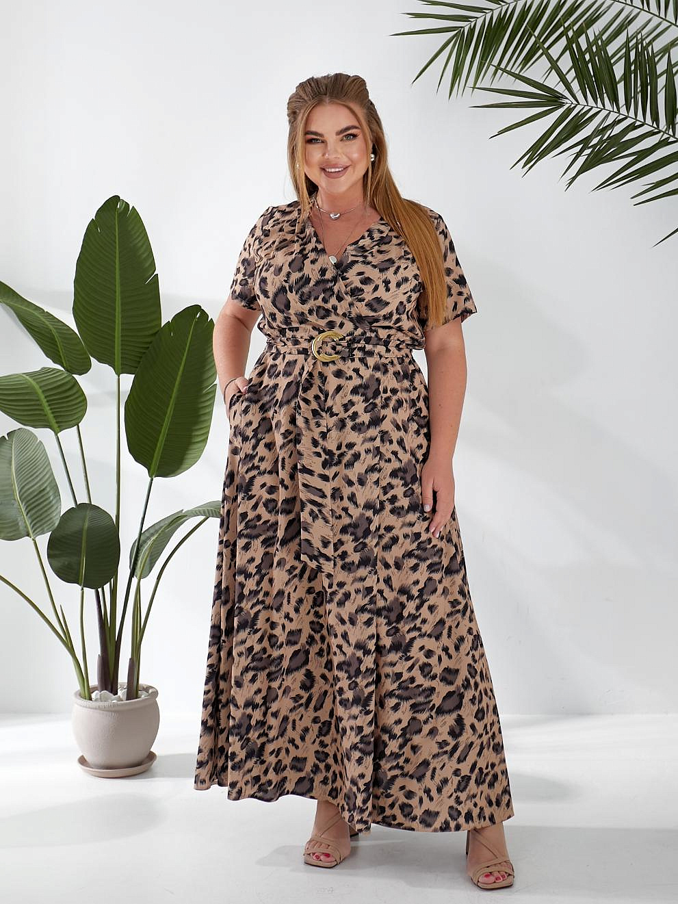 Женское длинное платье в пол на запах