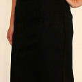 Черная короткая юбка карандаш с кожаным поясом 