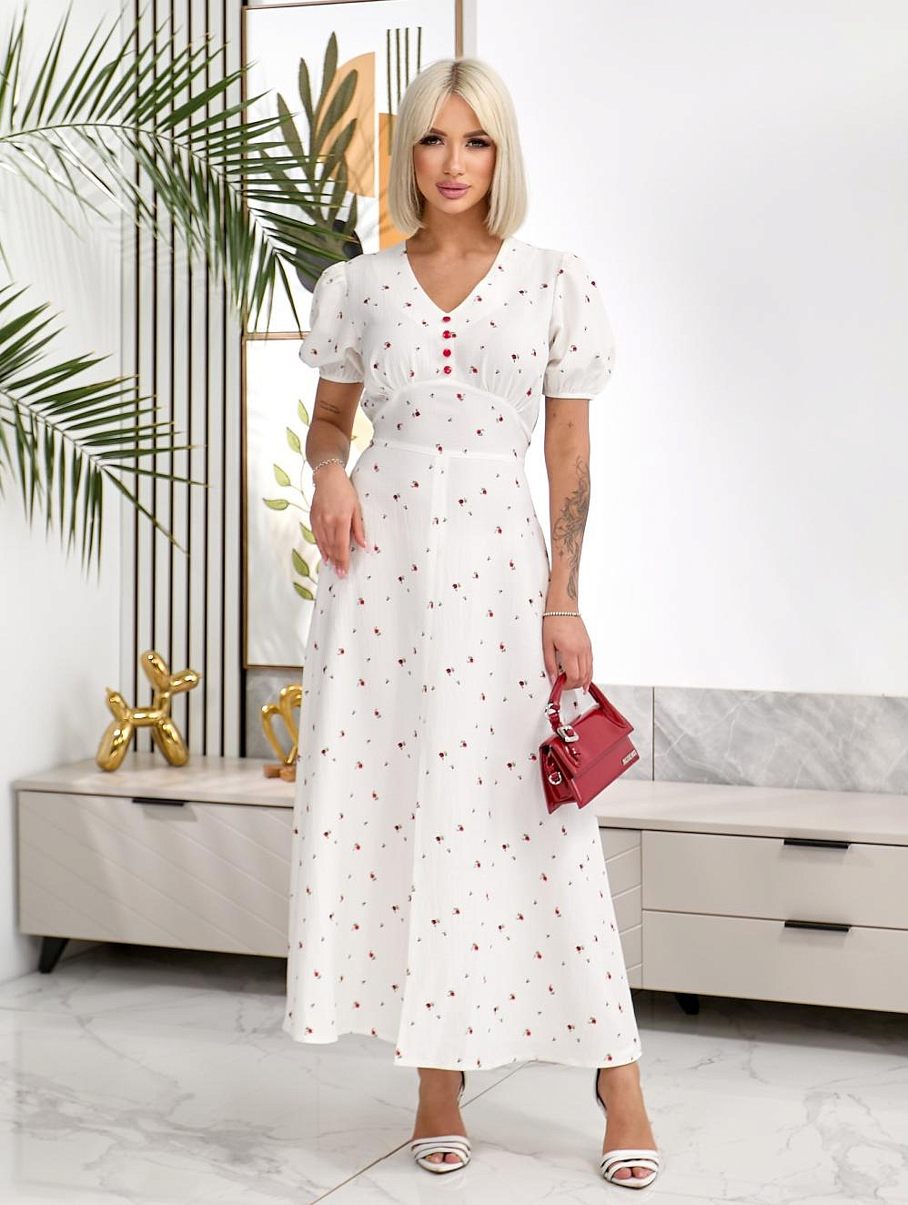 Женское платье макси в цветочек