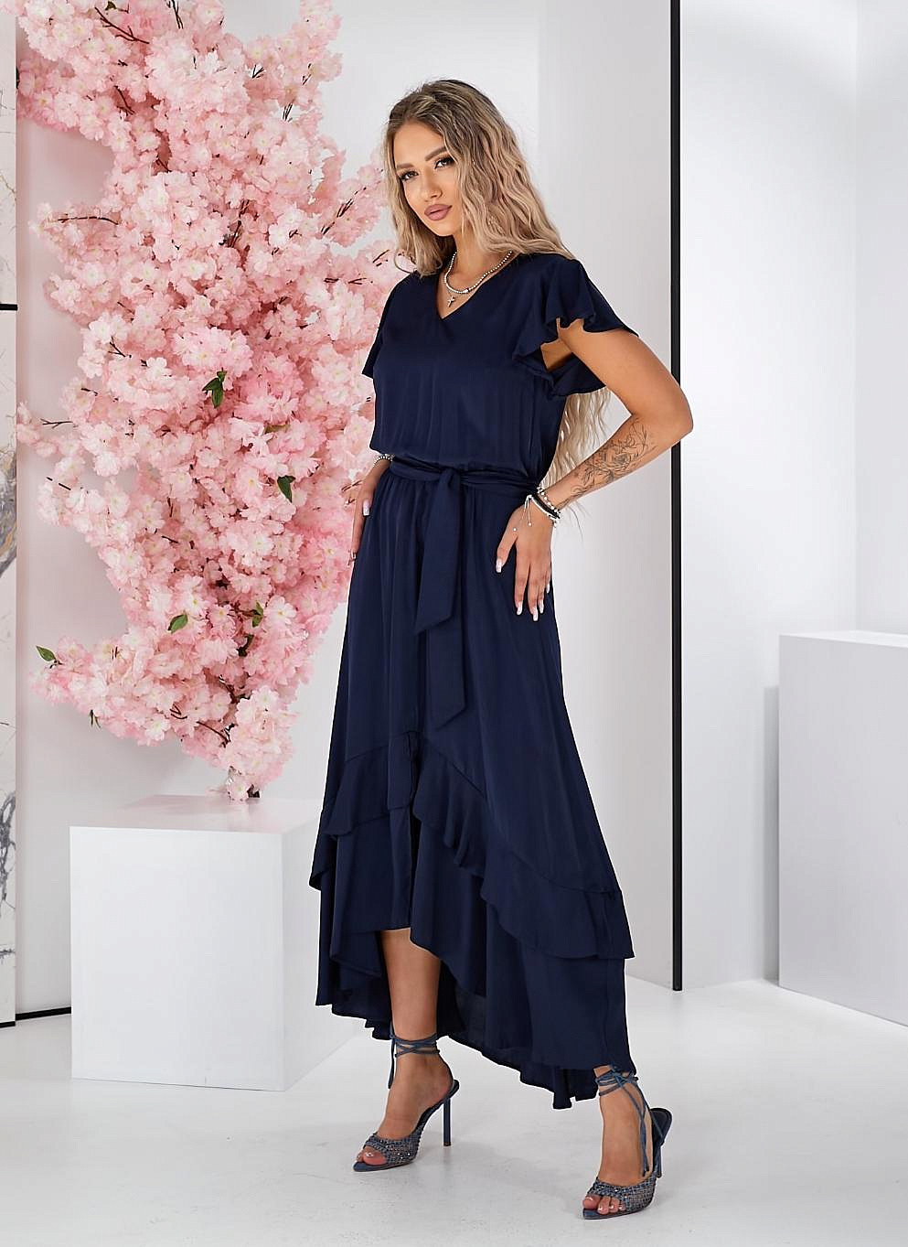 Женское платье с атласного штапеля