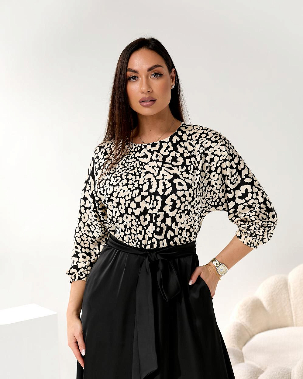 Женское платье длинное из шелка