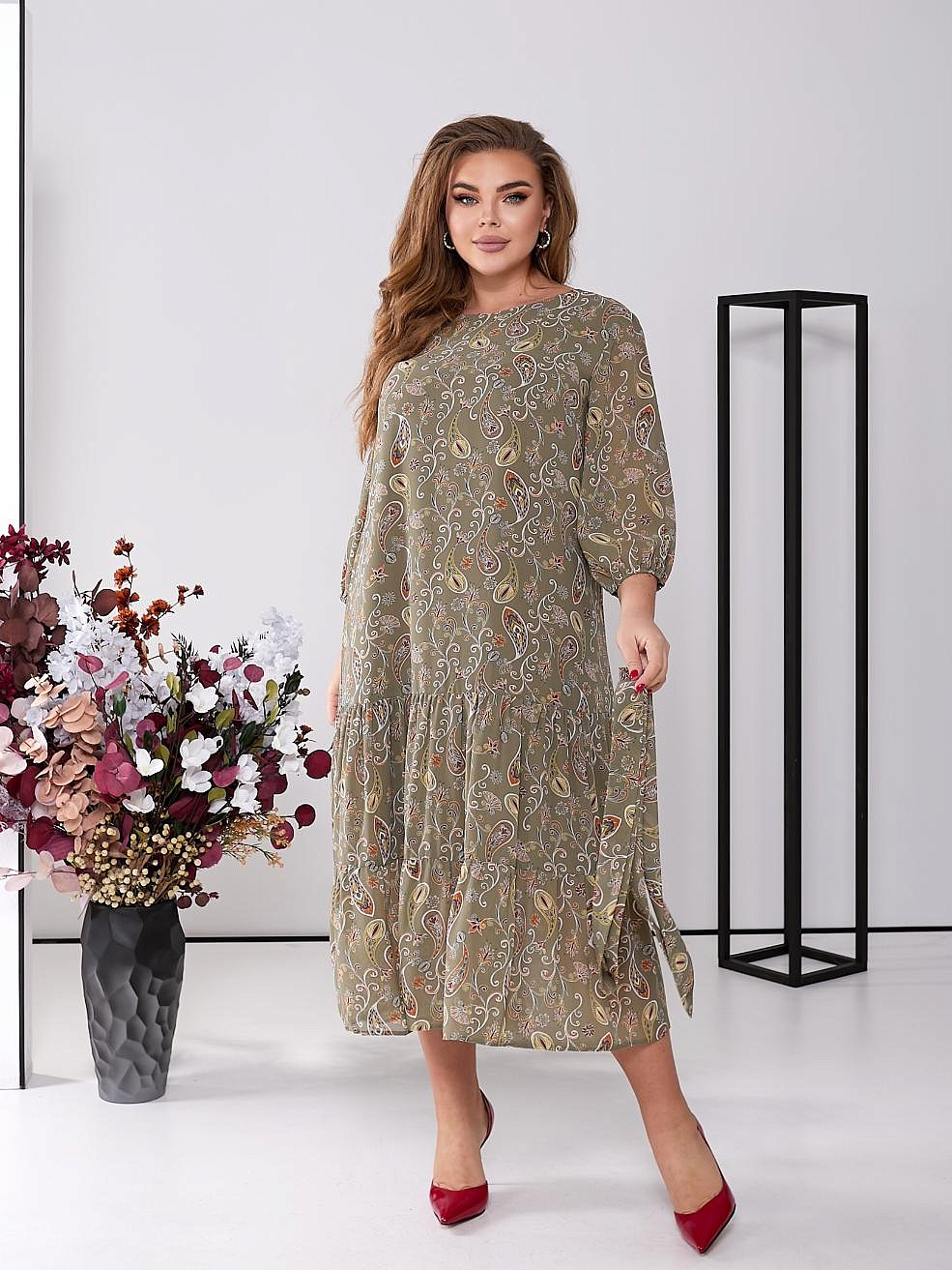 Шифоновое платье ярусное 