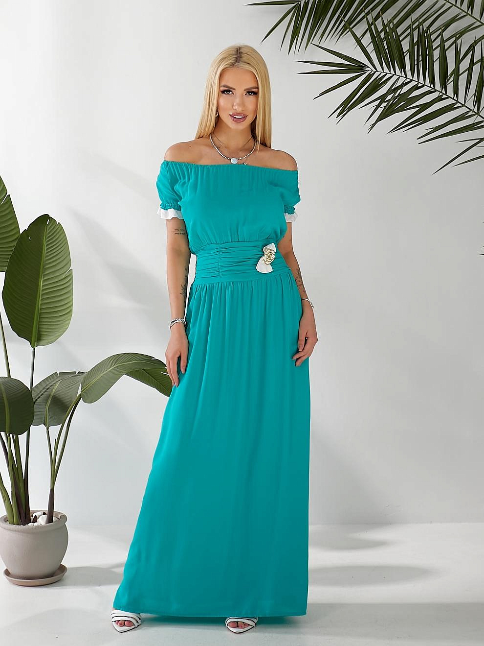 Женское платье штапель длинное