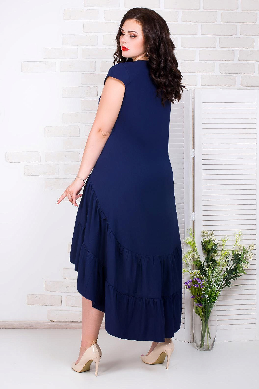 Платье асимметричное однотон