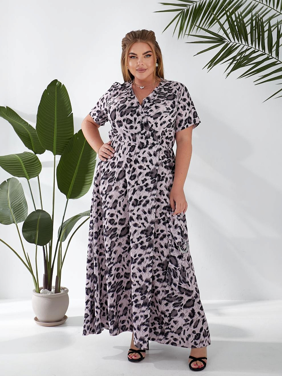 Женское длинное платье в пол на запах