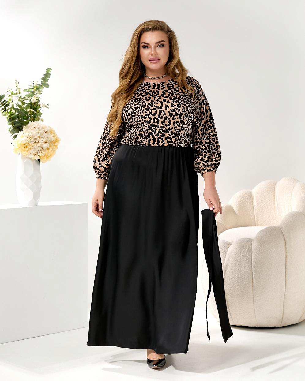 Женское платье длинное шелк