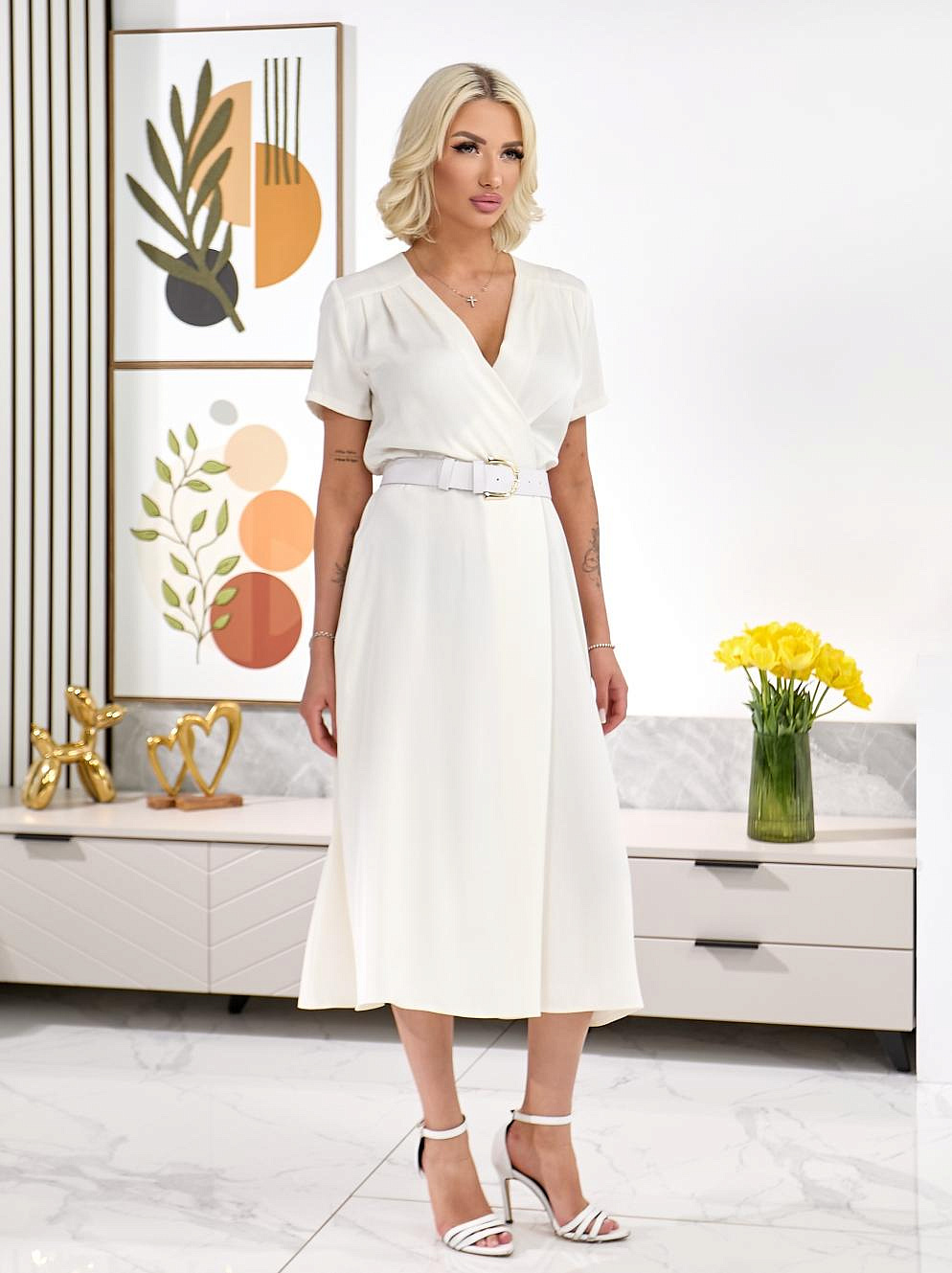 Женское платье шелковое на запах 