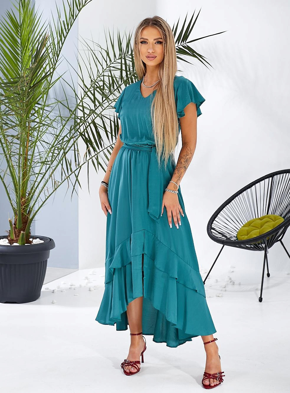 Женское платье с атласного штапеля